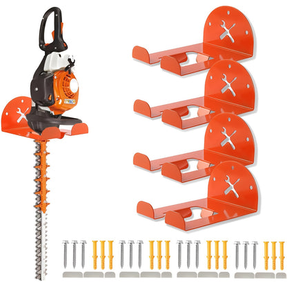 Weed Eater Hanger Wall Mount Trimmer Rack – 8" Heavy Duty Garage Storage Hooks for Grass Trimmer, Hedge Trimmer, Leaf Blower & Chainsaw | Garden Power Tool Holder Organizer Wall Bracket | 1/2/4pcs