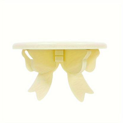 Floating Wooden Wall Shelf with Bow Design - Wall-Mounted Storage Rack for Bathroom Kitchen Living Room Bedroom Decor