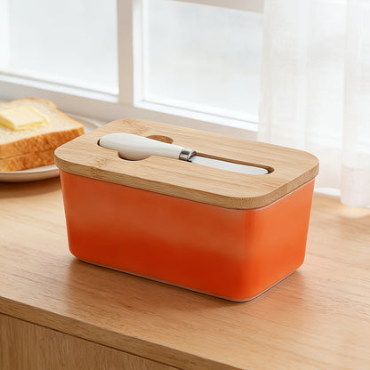Ceramic Butter Dish with Lid and Knife – Large Countertop Butter Keeper, Airtight Seal, Easy-Clean Design, Multiple Colors – Kitchen Gift for Butter Lovers