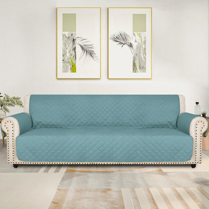 Sofa Slipcover 5-Layer Quilted Thick Sofa Cover Protector Elastic Strap Non-Slip Washable Pet Friendly Universal Fit 3 4 Seater Couch Cover for Living Room - 10 Colors