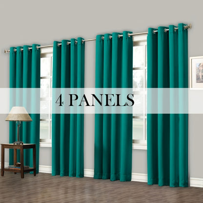 Blackout Curtains Grommet Top Room Darkening Window Drapes 4 Panels Set Living Room Bedroom