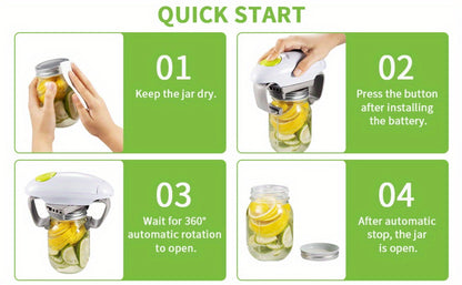 Electric Jar Opener One Touch Automatic – High Torque Battery Operated Jar Lid Opener for Seniors, Arthritis, Weak Hands, Women & Chefs | Hands-Free Kitchen Gadget Gift