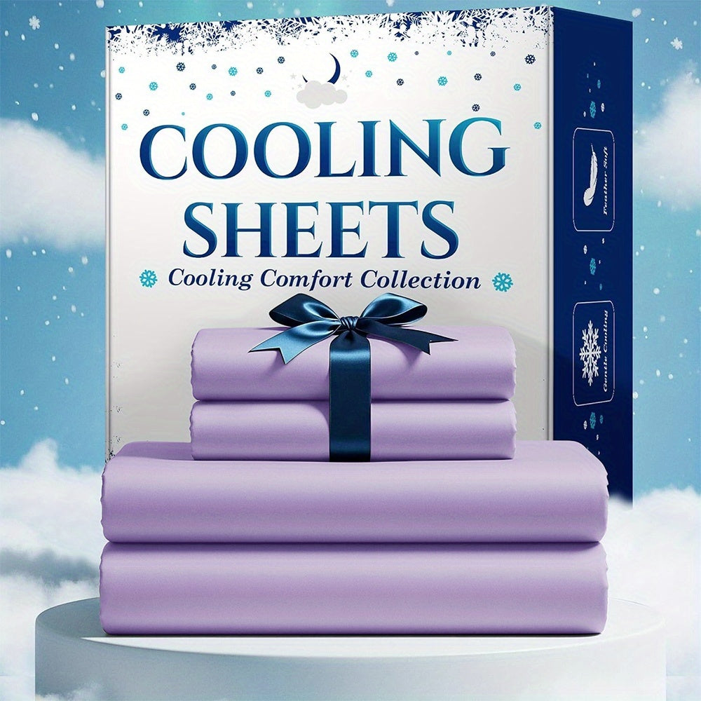 Bamboo Blend Cooling Bed Sheet Set 4pcs – Ultra Soft Breathable Kids Sheets, Deep Pocket Fitted Sheet 18"-24", 2200TC Shrink & Wrinkle Resistant, All-Season Hotel Luxury Bedding, Twin Full Queen King