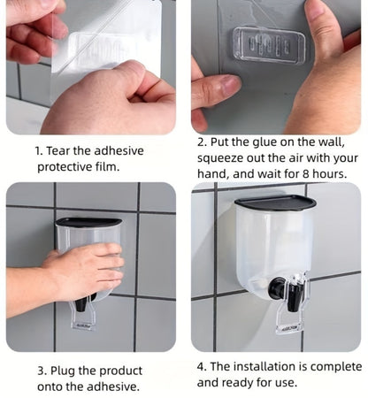 Mouthwash Dispenser Wall Mounted 2-Pack 21 oz Plastic Container - No Electricity Required, Space Saving Bathroom Organizer for Countertop Storage, Durable Refillable Liquid Soap & Rinse Dispenser