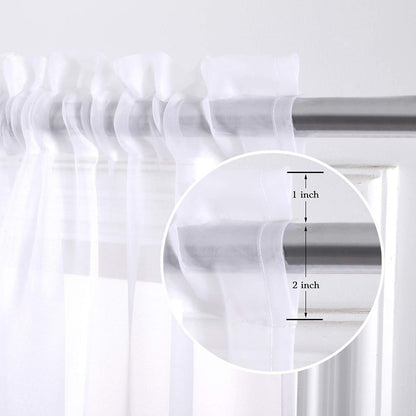 Sheer Curtains 2 Panels Rod Pocket – Light Filtering Privacy Window Drapes for Living Room Bedroom Modern Home Decor