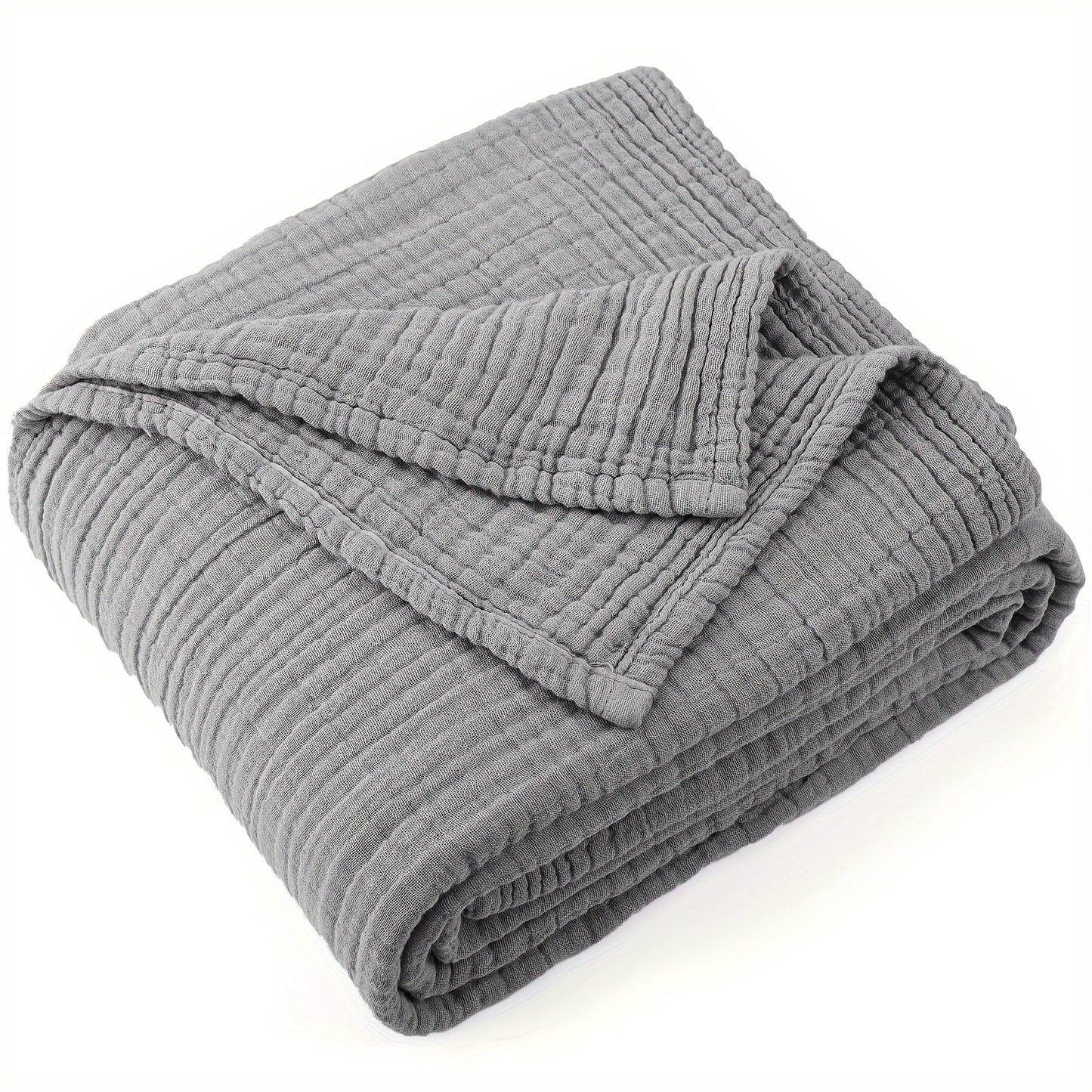 Muslin Blanket 100% Cotton 6-Layer – Breathable Soft Gauze Throw for Couch & Bed, All Season, Machine Washable, 13 Colors, 5 Sizes