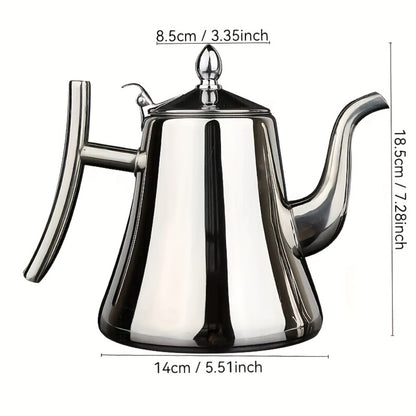 Stainless Steel Tea Kettle with Filter – Tea Pot Coffee Pot Cold Water Pitcher for Home Hotel Restaurant, Induction Cooker Compatible, Thickened