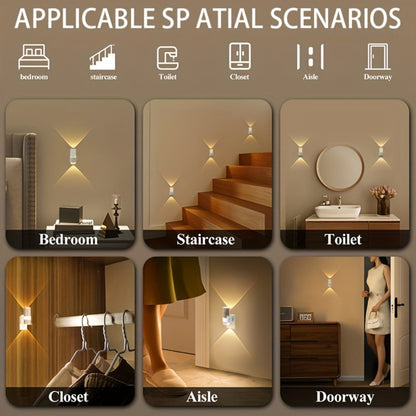LED Night Light Plug In Wall, Dimmable 3000K Warm White Night Lights with Auto Light Sensor, Adjustable Brightness Modern Plug-In Night Light for Hallway Bedroom Bathroom Kids Room, 2 Pack