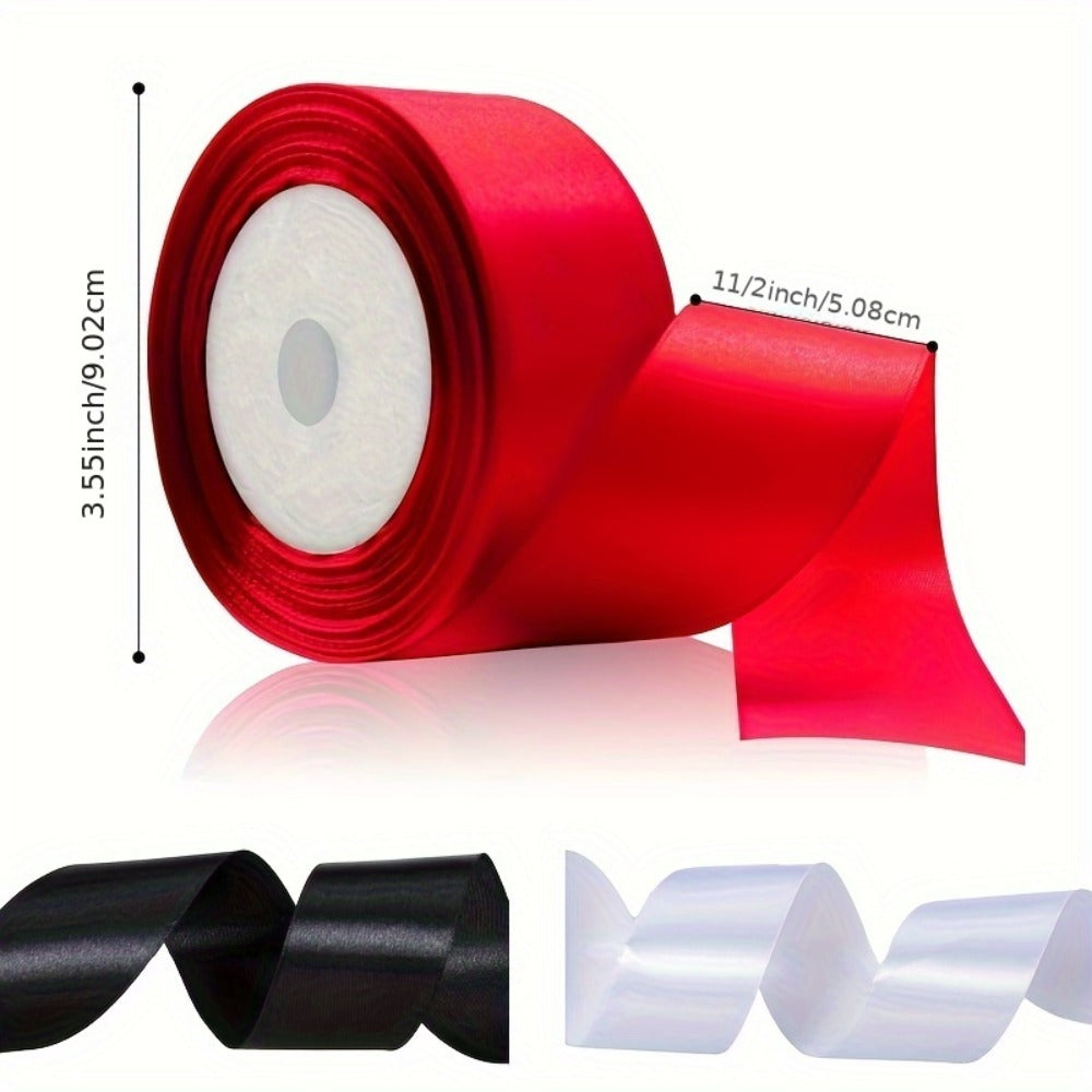 Satin Ribbon 1.5 Inch Wide – 8 Rolls 200 Yards Assorted Colors, Solid Color Silk Ribbon for Gift Wrapping, Hair Bows, Wedding, Party, Christmas & DIY Crafts