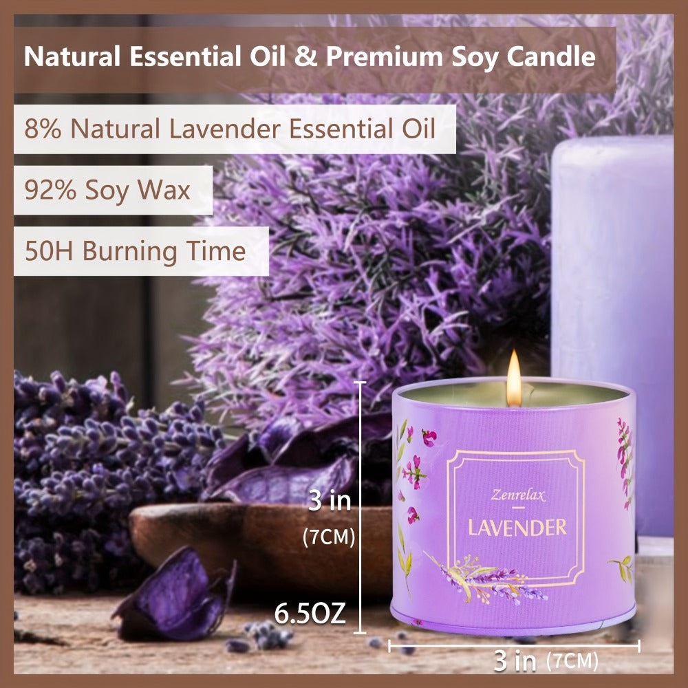 Scented Candle Set for Women 30oz - Rose Sandalwood Cinnamon Apple Lavender Fragrance Metal Jar Candles Gift Set for Christmas Birthday Valentine Holiday Home Decor