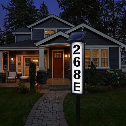 Solar House Number Light LED – DIY Address Sign with 38 LEDs, Switchable Warm & Cool White, IP44 Weatherproof, 270° Solar Panel, Auto On/Off for Home, Yard, Farm & Garden