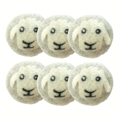 Wool Dryer Balls XL 6 Pack – 100% Natural Wool Fabric Softener, Reusable Dryer Balls Reduce Drying Time & Wrinkles, Chemical-Free Laundry Balls Safe for Baby Clothes & Sensitive Skin