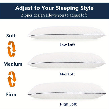 Body Pillow 20x54 Inch Cooling Memory Foam – Full Body Pillow for Adults Side Sleepers, Firm Long Sleeping Pillow for Stomach Back Support, Pregnancy Pillow, Washable Cover, Grey White Pink