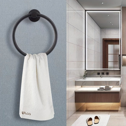 5-Piece Bathroom Hardware Set SUS304 Stainless Steel 24" Towel Bar Towel Ring Toilet Paper Holder Robe Hooks Black Silver Gold