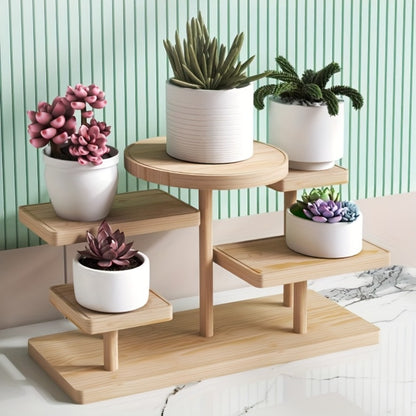 Tiered Wooden Display Stand Libra Balance Scale Style – Multi-Level Storage Organizer Shelf for Jewelry Crystals Snacks Home Decor Countertop