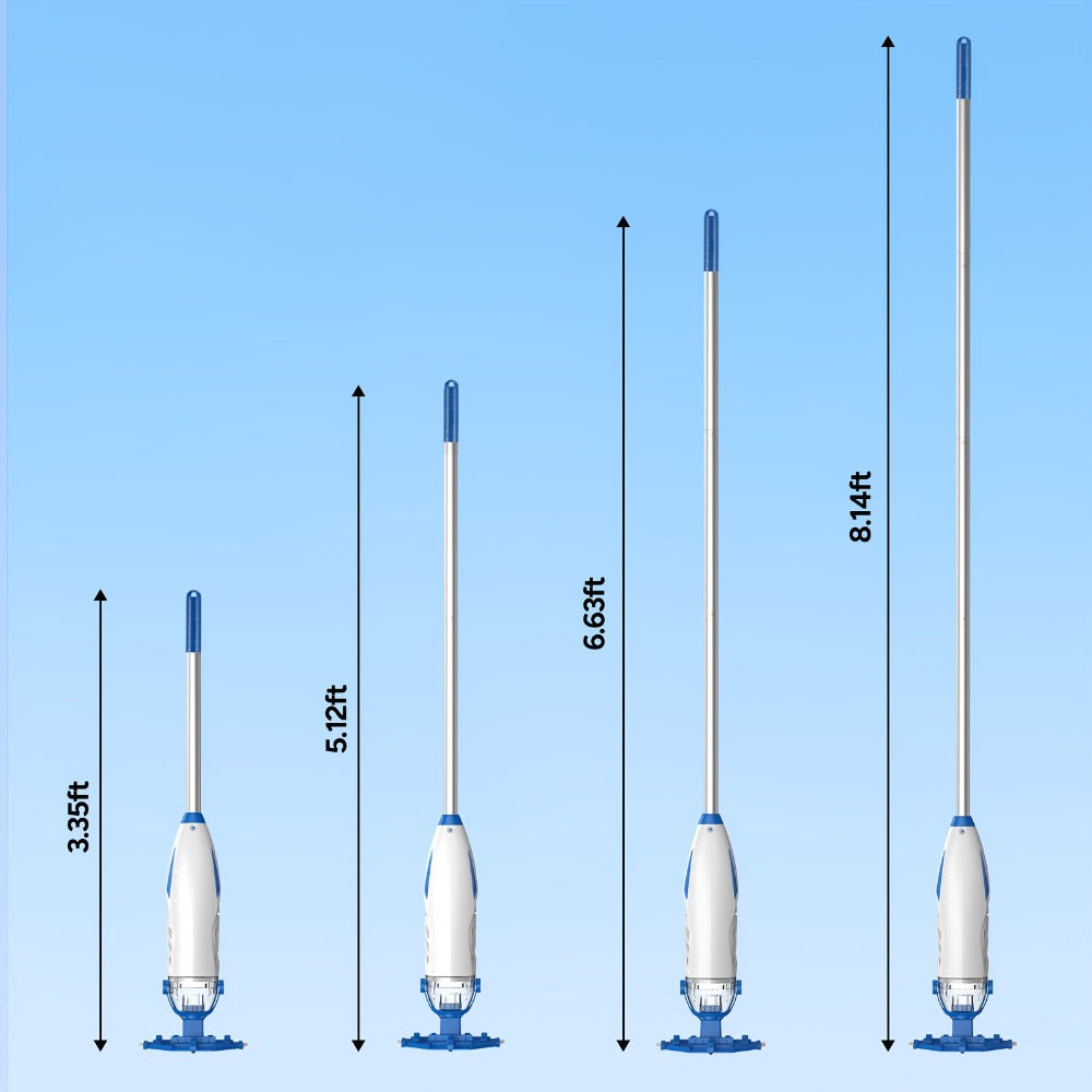 Cordless Pool Vacuum Cleaner with Telescopic Pole, 15.8 GPM Powerful Suction, 60-Min Runtime, Handheld Rechargeable Pool Cleaner for Above Ground & Inground Pools, Removes Leaves & Debris