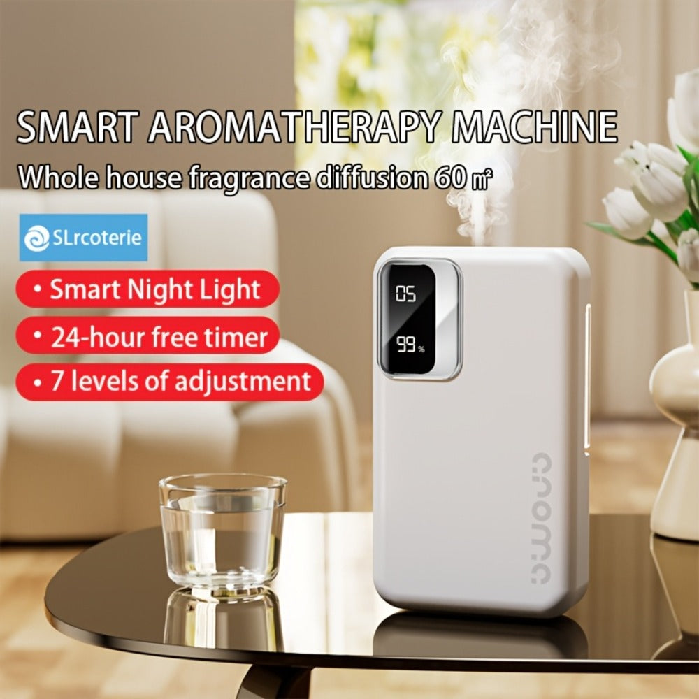 Aromatherapy Diffuser Smart Digital – 1800mAh 7-Speed Sonic Essential Oil Diffuser Humidifier with USB Charging, Digital Display, Fine Mist for Bedroom Bathroom Office Home, Up to 20 Days Use