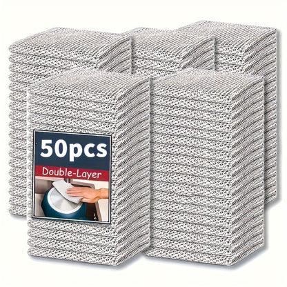 Stainless Steel Kitchen Scrubber Wire Cleaning Cloth Scratch Resistant Reusable Dish Scrubber for Pots Pans Dishes Glass Cookware 50 Pack 100 Pack