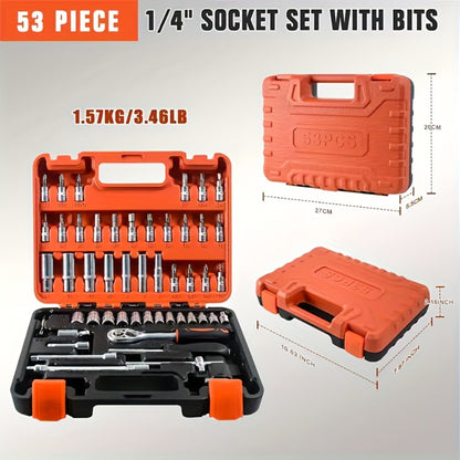 Premium Stainless Steel Repair Tool Kit 55/82/94/121PCS – Complete Automotive & Home Repair Set | Multi-Function Hand Tools | No Charging Required | Easy to Use | Perfect Gift for Men