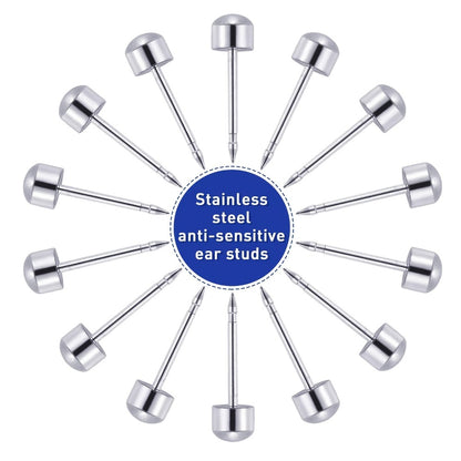 Stainless Steel Body Piercing Studs Kit - 10 Pairs Ear Nose Cartilage Studs with 2 DIY Setting Tools, Hypoallergenic Body Jewelry Decoration Accessories