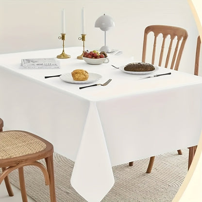 10-Pack White Rectangular Tablecloths 60x102 Inch - Washable Banquet Table Covers for Weddings, Parties & Events