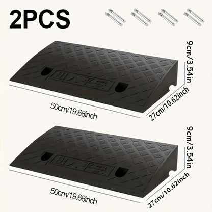 Curb Ramp Heavy Duty Plastic 3000 lb Portable Lightweight for Car SUV Motorcycle Bike Wheelchair Scooter Driveway Sidewalk Loading Dock Garage Outdoor Use Mobility Aid Ramp 2/4 Pack Black
