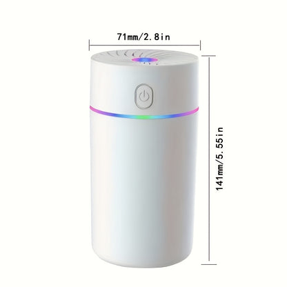 USB Cool Mist Humidifier with Color-Changing Night Light, Portable Desktop Car Aromatherapy Humidifier Nano Fine Mist Facial Steamer, Filter-Free Continuous Intermittent Atomization for Bedroom Office Travel
