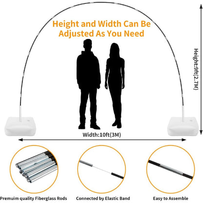 Balloon Arch Kit Stand Set with Water-Fillable Base, Adjustable 9FT Tall 10FT Wide Balloon Column Stand for Wedding Birthday Party Christmas Graduation Decorations