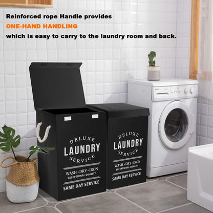 Collapsible Laundry Hamper with Lid – 22.45 Gallon Large Foldable Laundry Basket Bin for Clothes, Bedroom Organizer & Toy Storage – Black, Gray, 1-Pack & 3-Pack Options