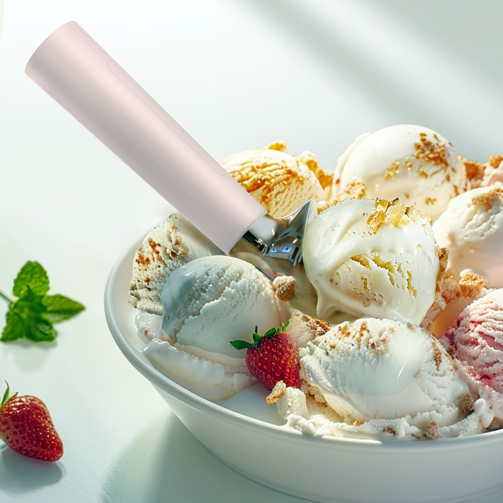 Heated Electric Ice Cream Scoop – USB-C Rechargeable with 3 Temperature Levels up to 158°F, Touch-Activated, IPX7 Waterproof, LED Display, Food Grade Stainless Steel, Ergonomic Design for Hard Ice Cream