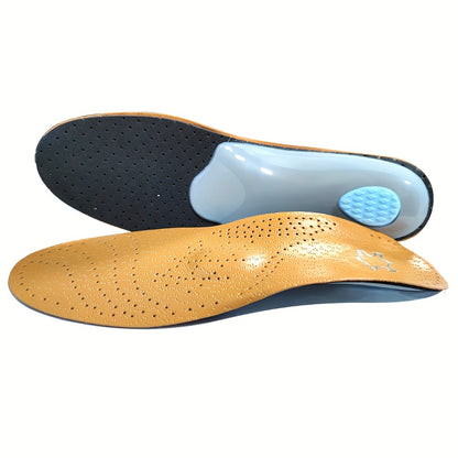 Leather Arch Support Insoles for Men & Women – Cushioned Latex Orthotic Shoe Inserts with Nylon Support for All-Day Comfort and Pain Relief