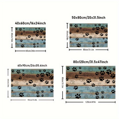 Cat Paw Print Door Mat Non-Slip Washable – Indoor Outdoor Welcome Mat Quick-Dry Anti-Slip Rug for Living Room, Bedroom, Bathroom, Kitchen, Entryway – Multiple Sizes