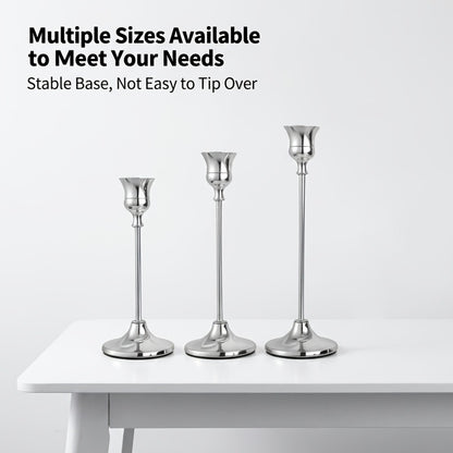 Copper Plated Candlestick Holders Bulk Set – Retro Minimalist Taper Candle Holders for Wedding Birthday Christmas Dining Table Fireplace Decor