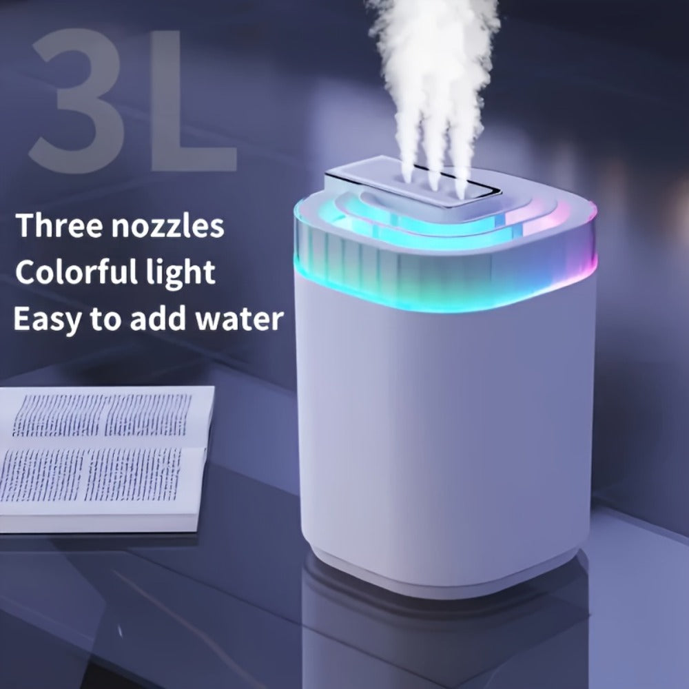Ultrasonic Humidifier for Bedroom Desktop 1300ml Large Capacity Dual Spray Quiet Operation 10H Runtime USB Powered Anti Dry-Burn Night Light Cool Mist Humidifier for Home Office Baby Room