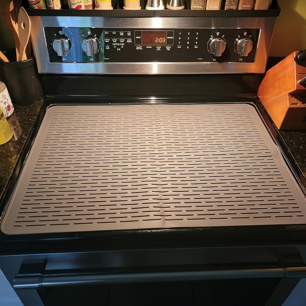 Silicone Stove Top Cover Protector 28x20 Inch – Heat-Resistant Glass Cooktop Cover for Electric & Ceramic Stoves, Scratch-Proof Surface Mat & Kitchen Dish Drying Pad