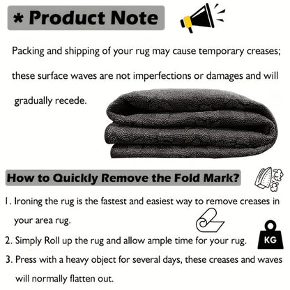 Machine Washable Area Rug Black White Geometric Non-Slip Rubber Backing Low Pile Non-Shedding Living Room Bedroom Kitchen Bathroom