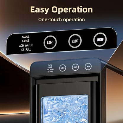 Portable Ice Machine – 28 Lbs/24Hrs, 8 Ice Cubes in 6 Mins, Self-Cleaning, Quiet Compact Countertop Ice Maker with 27oz Tank, 1.1lb Storage Basket & Scoop for Home, Kitchen, Camping & RV