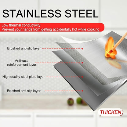 Stainless Steel Splatter Screen 4-Sided Foldable Stovetop Grease Guard - 31.5" Oil Splash Shield for Frying Pan, Gas Range & Induction Cooktop, Heat Resistant Nonstick Kitchen Backsplash Protector