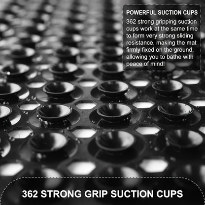 Non-Slip Bath Mat with Suction Cups Machine Washable Quick-Dry Shower Mat with Drain Holes Bathtub Mat for Bathroom Tub Safety Comfort Wet Area Protection Textured Surface