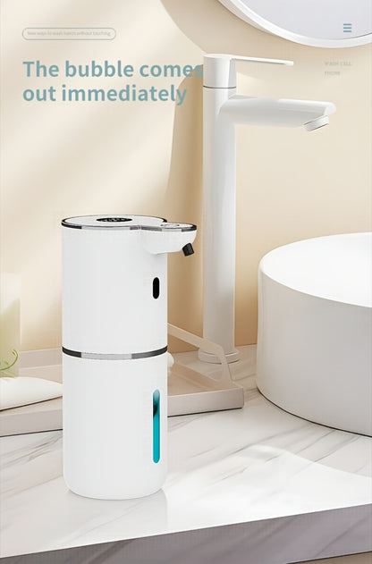 Automatic Sensor Soap Dispenser Foam Type 6 Gear Digital Display - Rechargeable Touchless Large Capacity Countertop or Wall Mount | Black White | Kitchen Bathroom Restroom Hands Free