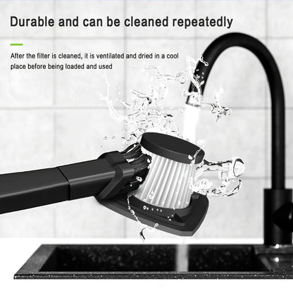 Handheld Cordless Vacuum Cleaner with Powerful Suction – Portable USB Rechargeable Mini Vacuum with Multiple Accessories for Car, Home, Office & Tight Spaces