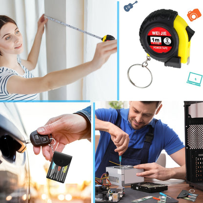 Mini Tape Measure & Screwdriver Keychain Tool Set 96 Pack – Bulk Party Favors for Men, Father's Day Gifts, DIY Emergency Keychain Tools, Compact Measuring Tape with Mini Screwdriver