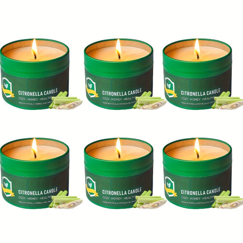 Citronella Candles Outdoor 6-Pack 4.4oz Each – 150 Hours Long Burning, Mosquito Repellent Candles Set for Camping, Patio, BBQ, Garden, Yard, Deck & Lanai – Father’s Day Gift Idea