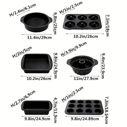 Baking Pan Set Nonstick Carbon Steel Cookie Sheets Roasting Pans Round Cake Muffin Pizza Bread Pans Kitchen Bakeware Set 4 11 23 46 Piece