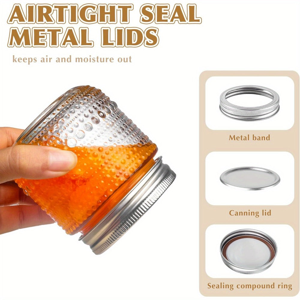 Mason Jars 8oz with Lids 12 Pack – Clear Glass Canning Jars with Silver Metal Lids, BPA-Free Food-Grade, Dishwasher Safe – for Storing, Pickling, Honey, Jam, Candles & DIY Crafts