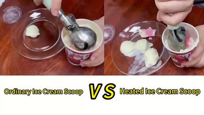 Heated Electric Ice Cream Scoop – USB-C Rechargeable with 3 Temperature Levels up to 158°F, Touch-Activated, IPX7 Waterproof, LED Display, Food Grade Stainless Steel, Ergonomic Design for Hard Ice Cream