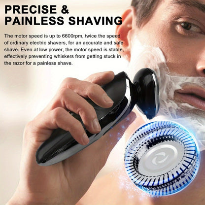 Cordless Foil Electric Shaver for Men 3D Floating Head LED Display Rechargeable Wet Dry Razor Close Shave Beard Trimmer Valentine's Day Gift