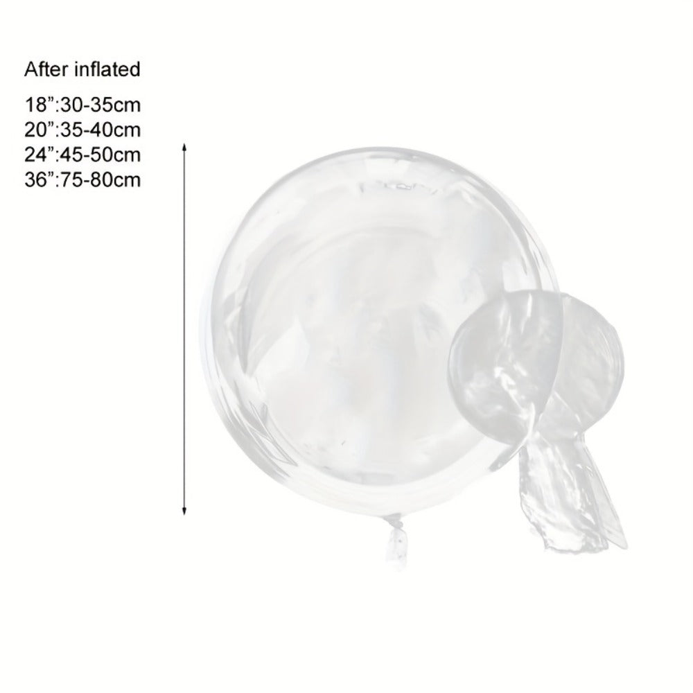 Clear Helium Balloons 10-Pack | Transparent Party Balloons 18" 20" 24" 36" for Weddings Birthdays Christmas Halloween Mardi Gras Celebrations – Helium Ready with Sturdy Neck & Base