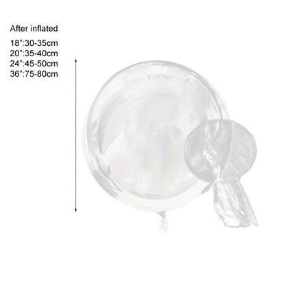 Clear Helium Balloons 10-Pack | Transparent Party Balloons 18" 20" 24" 36" for Weddings Birthdays Christmas Halloween Mardi Gras Celebrations – Helium Ready with Sturdy Neck & Base