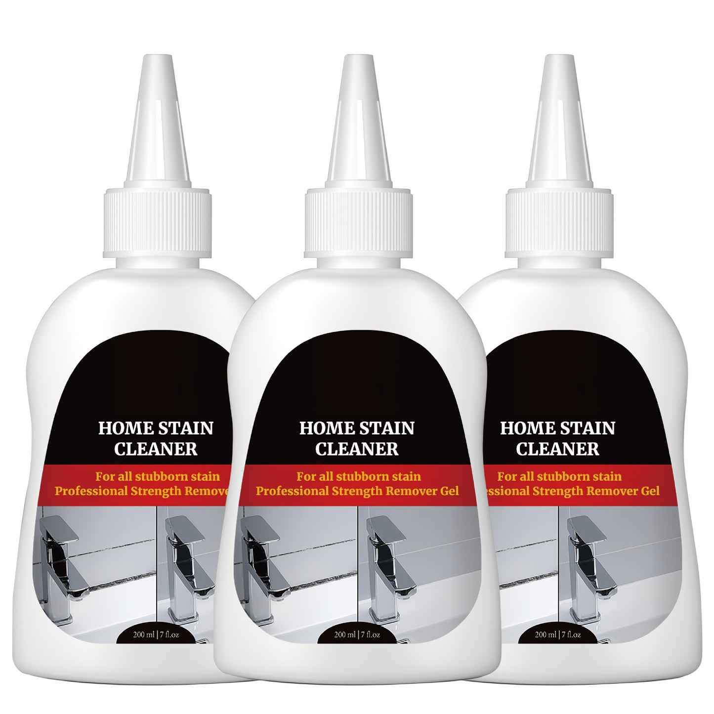 Black Stain Cleaner Gel 7 fl oz (200ml), Heavy Duty Cleaning Gel for Washing Machine, Refrigerator, Grout, Sink, Shower, Bathtub, Oven & Dishwasher – Powerful Formula, Safe for Delicate Surfaces, No Harsh Fumes